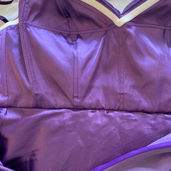 La Femme strapless short Chiffon Dress with Ruched Detail and Embellishment - Picture 8 of 8